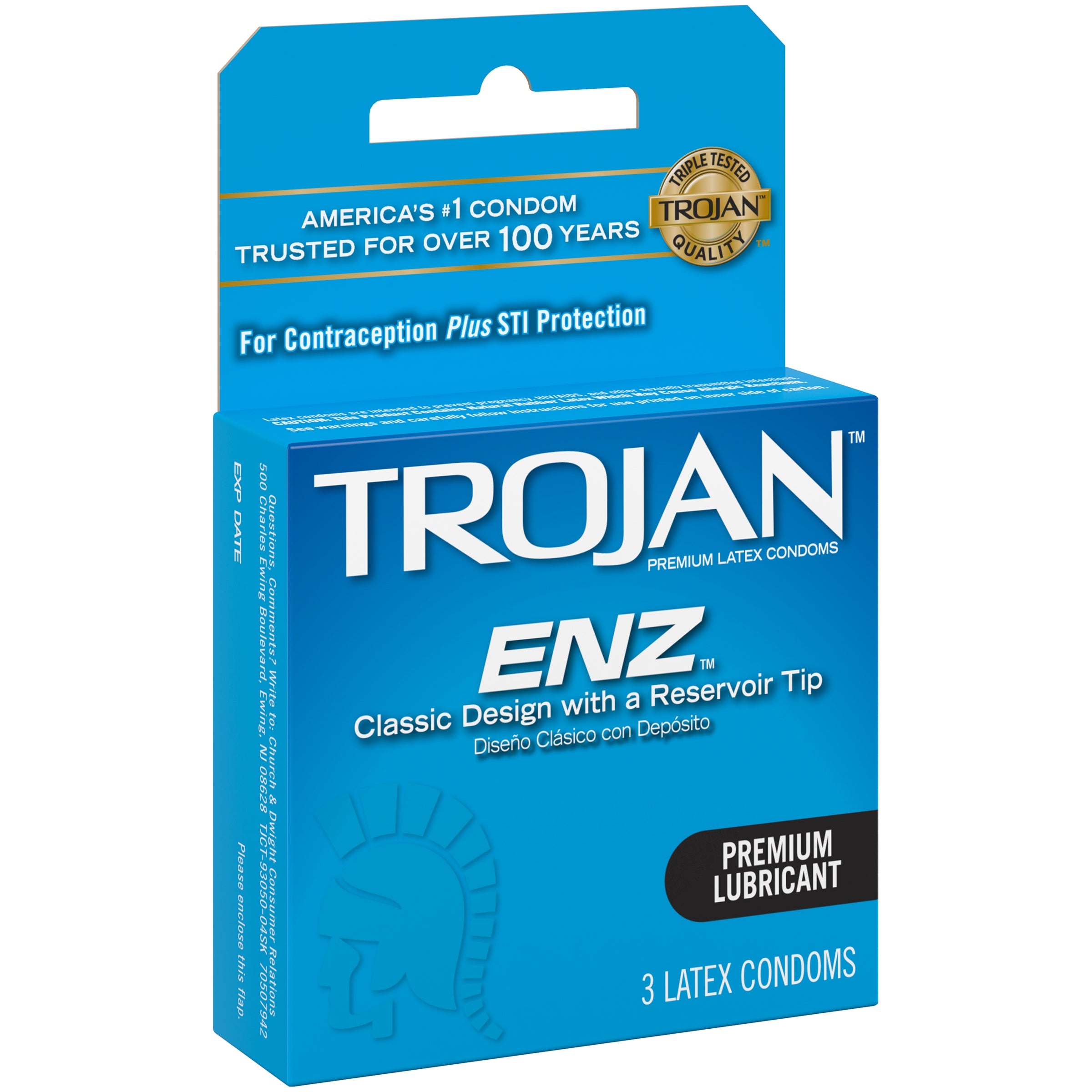 Trojan Enz Latex Lubricated Condoms x3