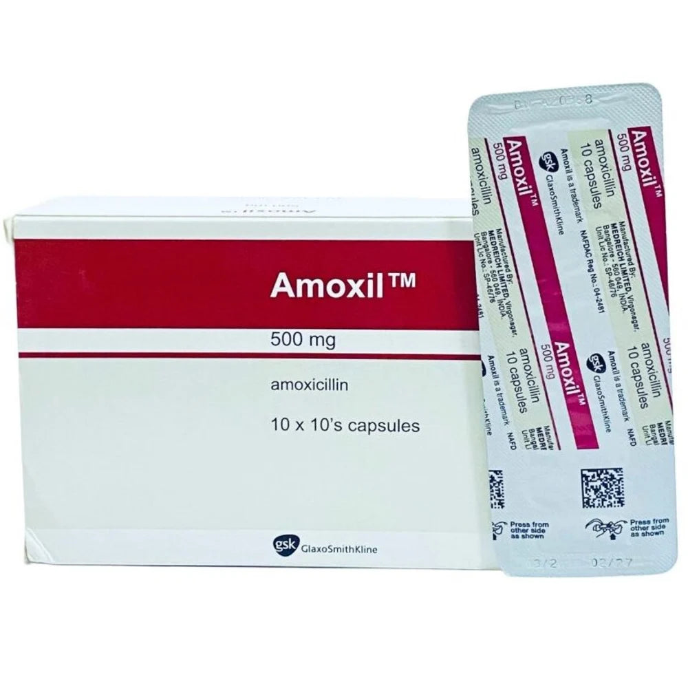 Amoxil Beecham (Amoxicillin) 500mg Blister Caps x10