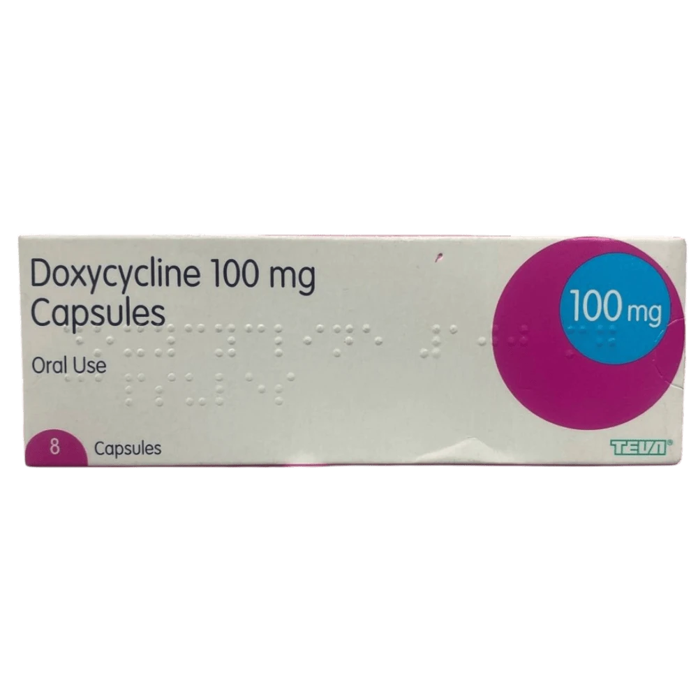 Doxycycline Teva 100mg Tablets x8