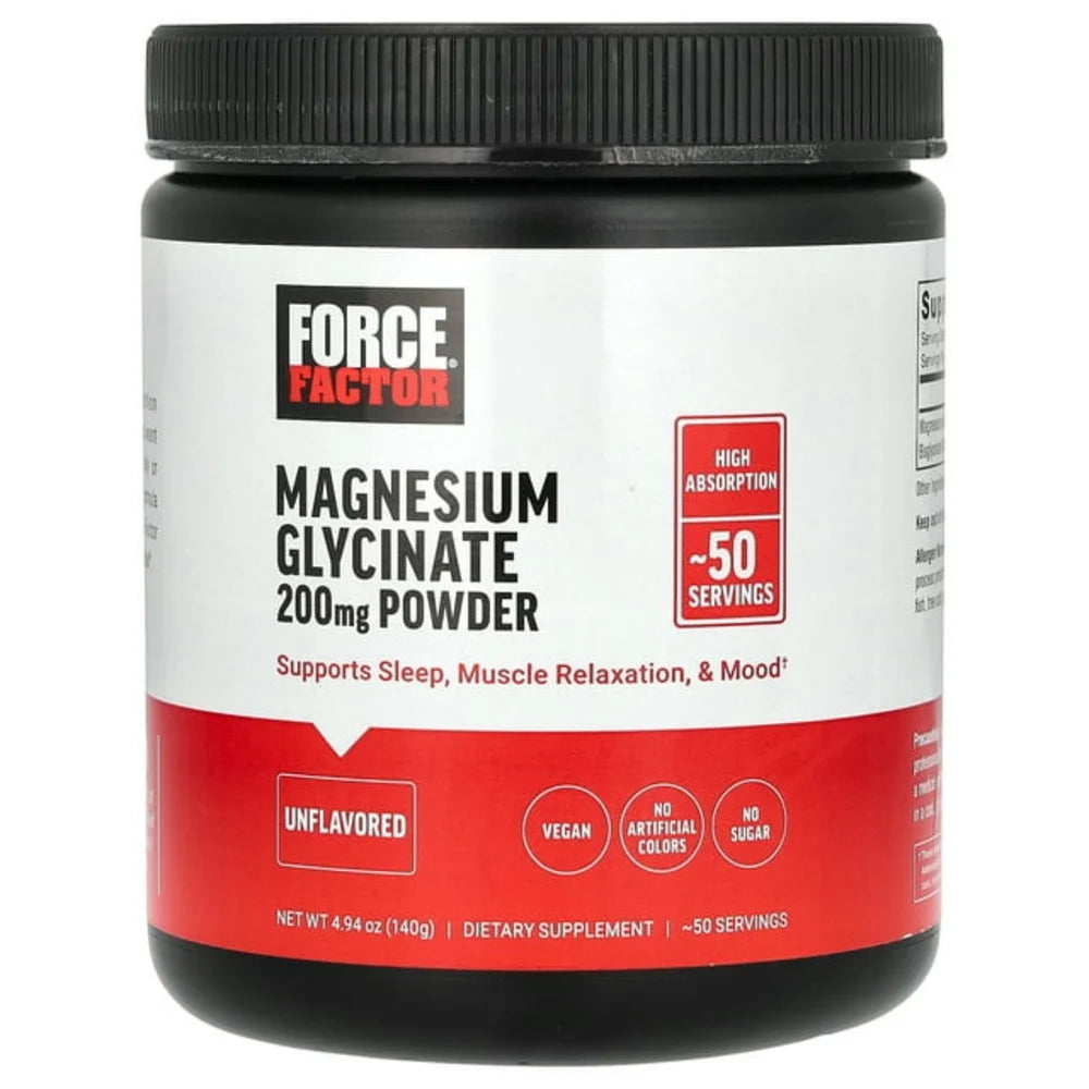 Force Factor Magnesium Glycinate Unflavored Powder 140g