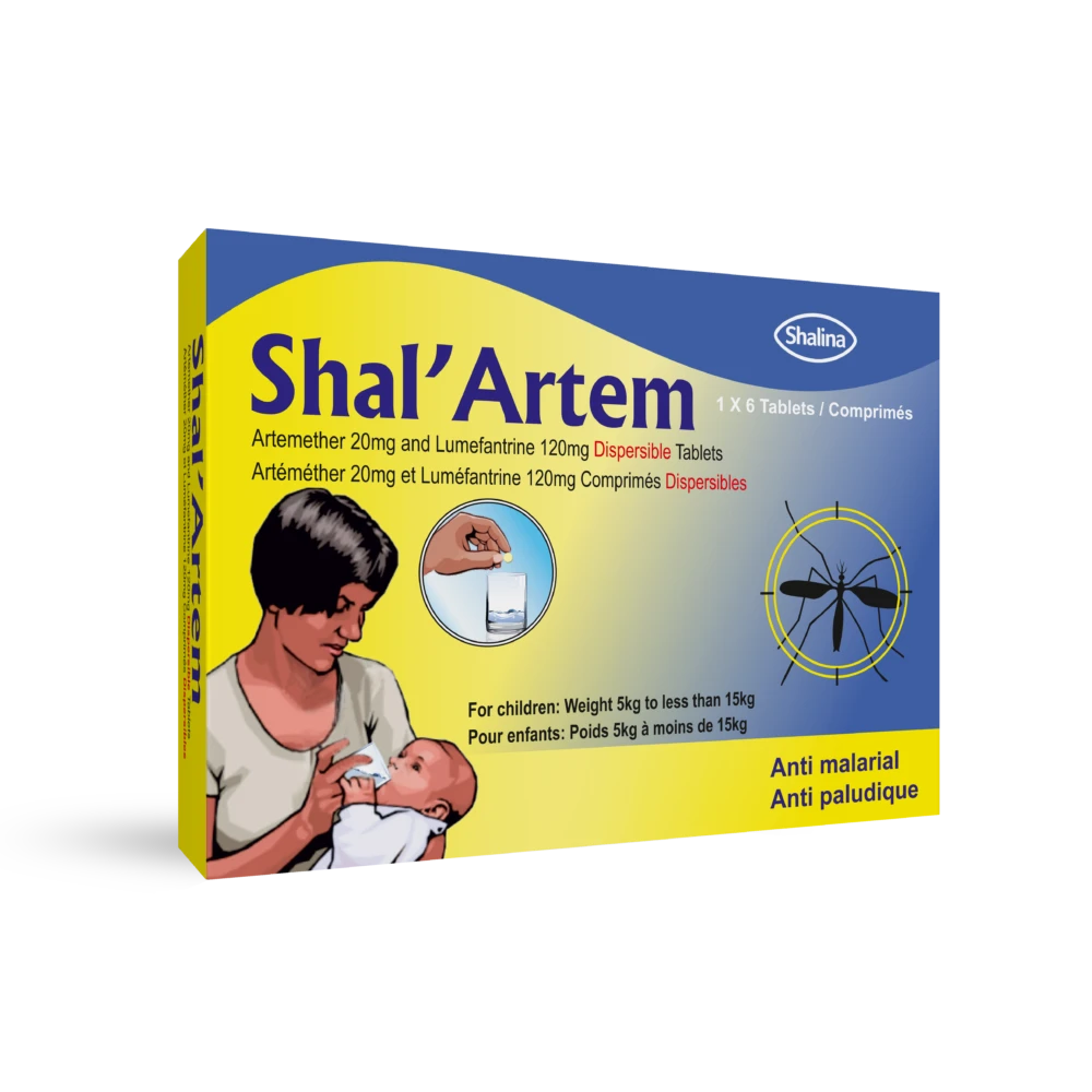 Shal'Artem Artemether 20mg + Lumefantrine 120mg x6 Tablets