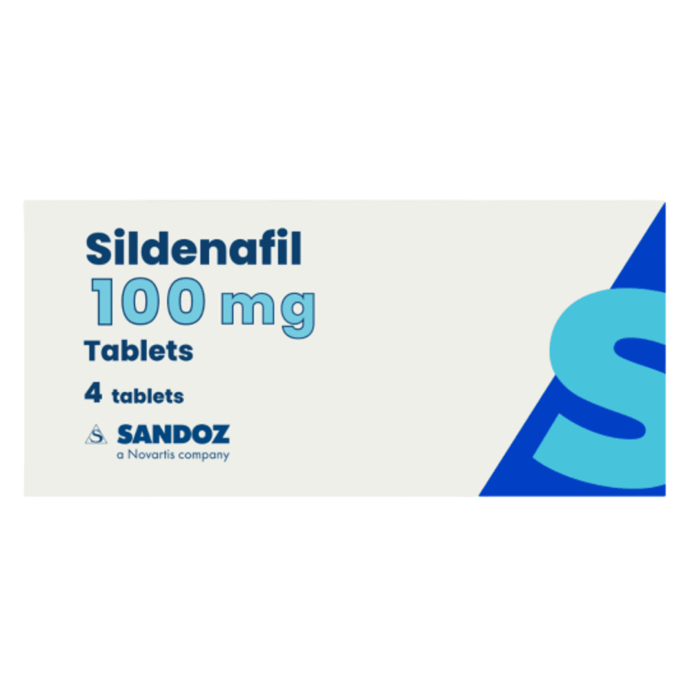 Sildenafil Sandoz 100mg Tablets x4