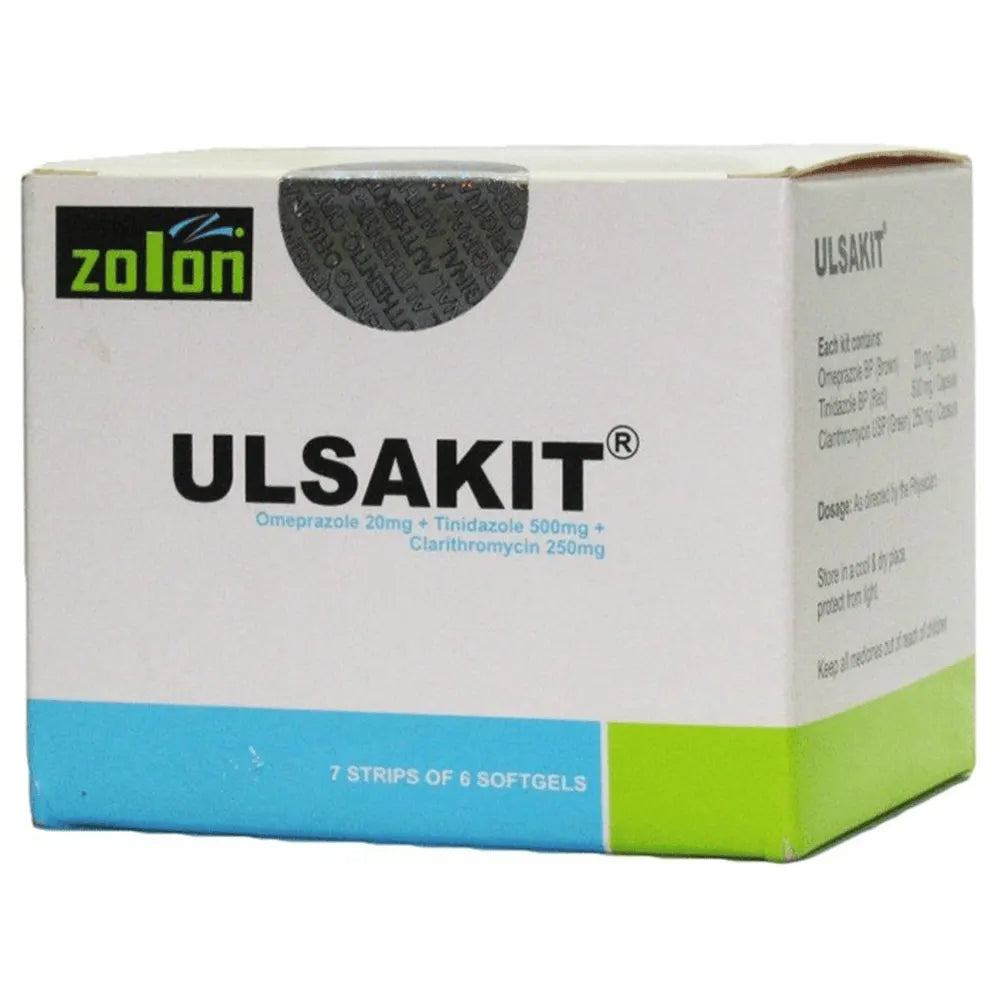 Ulsakit (Clarithromycin Omeprazole Tinidazole) Caps x42