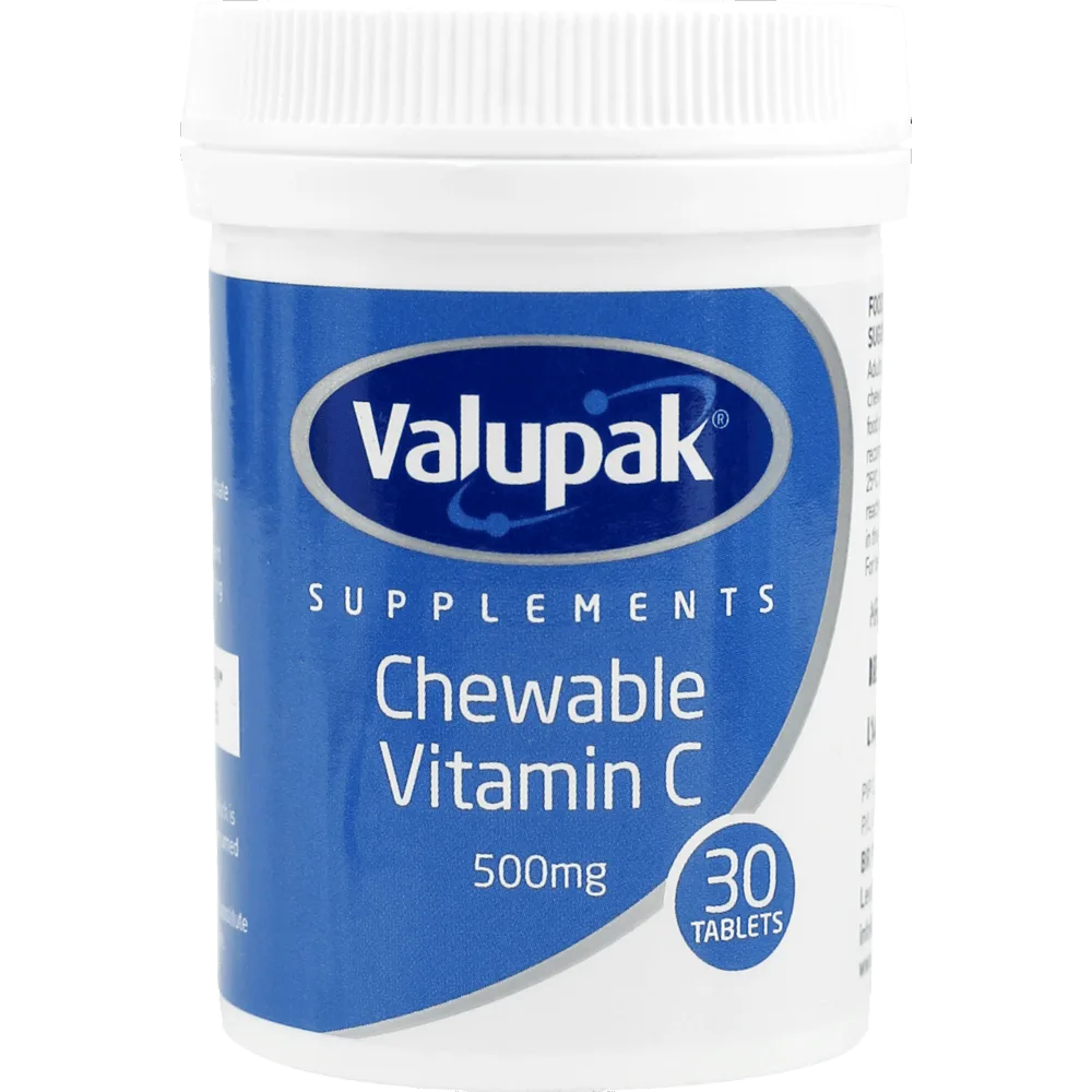Valupak Chewable Vitamin C 500mg Tablet x30