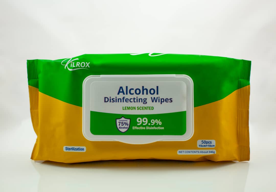 Kilrox Alcohol Disinfecting Wipes (Lemon Scented)