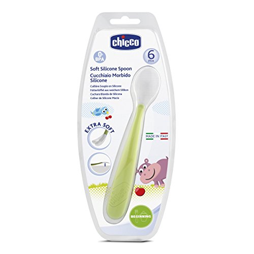 Chicco Soft Silicone Spoon Green