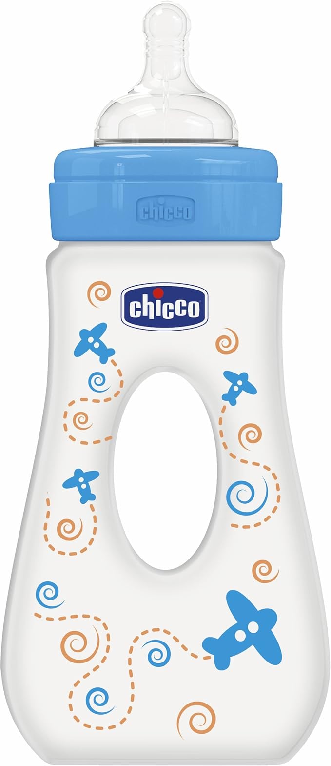 Chicco Travelling Feeding Bottle Fast Flow 240ml/8oz 4m+ (Blue)