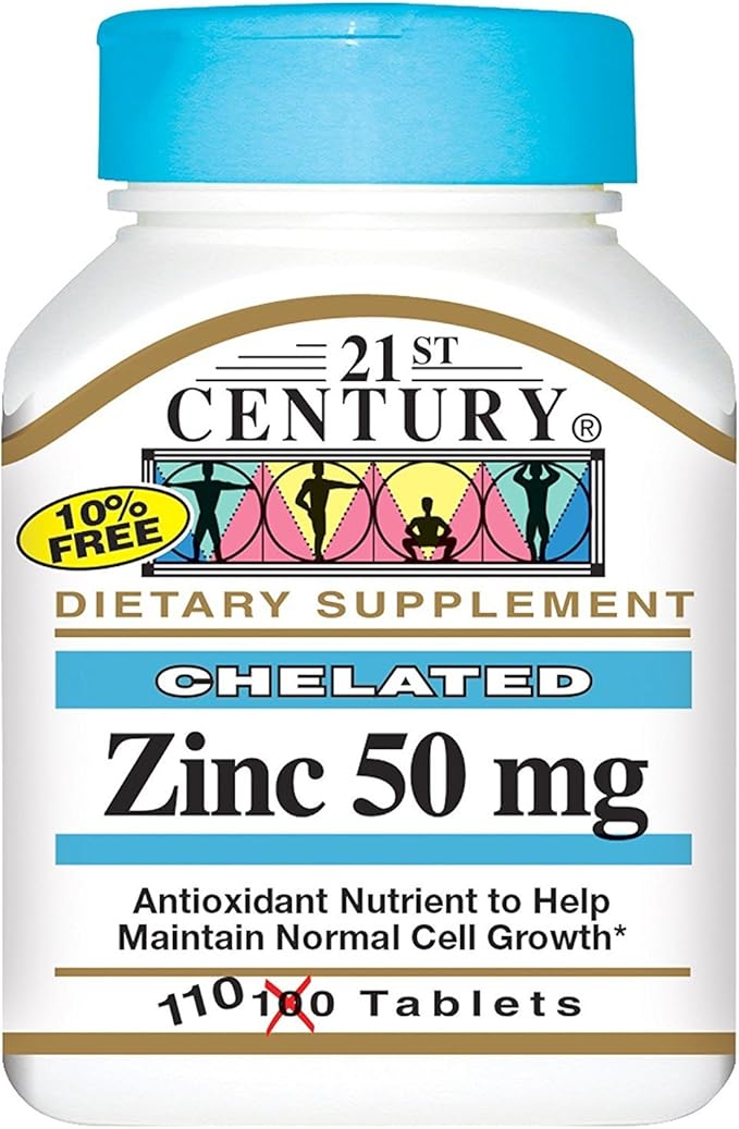 21st Century Chelated Zinc Vitamin 50mg Tablets