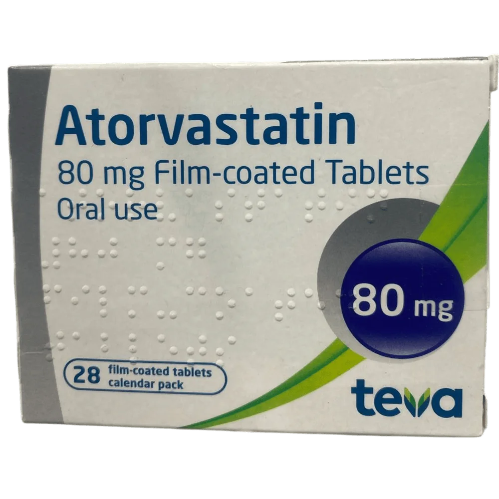 Atorvastatin Teva 80mg Tablets x28