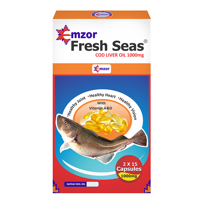 Emzor Fresh Seas Cod Liver Oil Capsules 1000mg