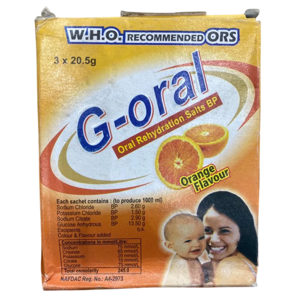 G-Oral (Sodium Chloride/Glucose/Potassium Chloride/Sodium Citrate) 20.5g Powder x3