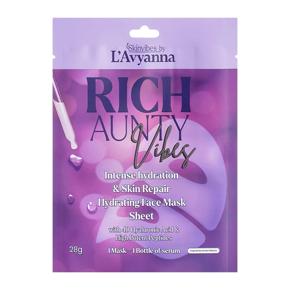 L'Avyanna Rich Aunty Vibes Face Mask Sheet 28g Pack of 4
