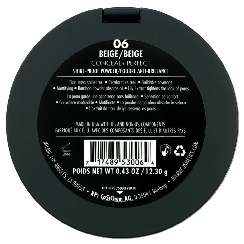 Milani Conceal + Perfect Shine Proof Powder Beige 06
