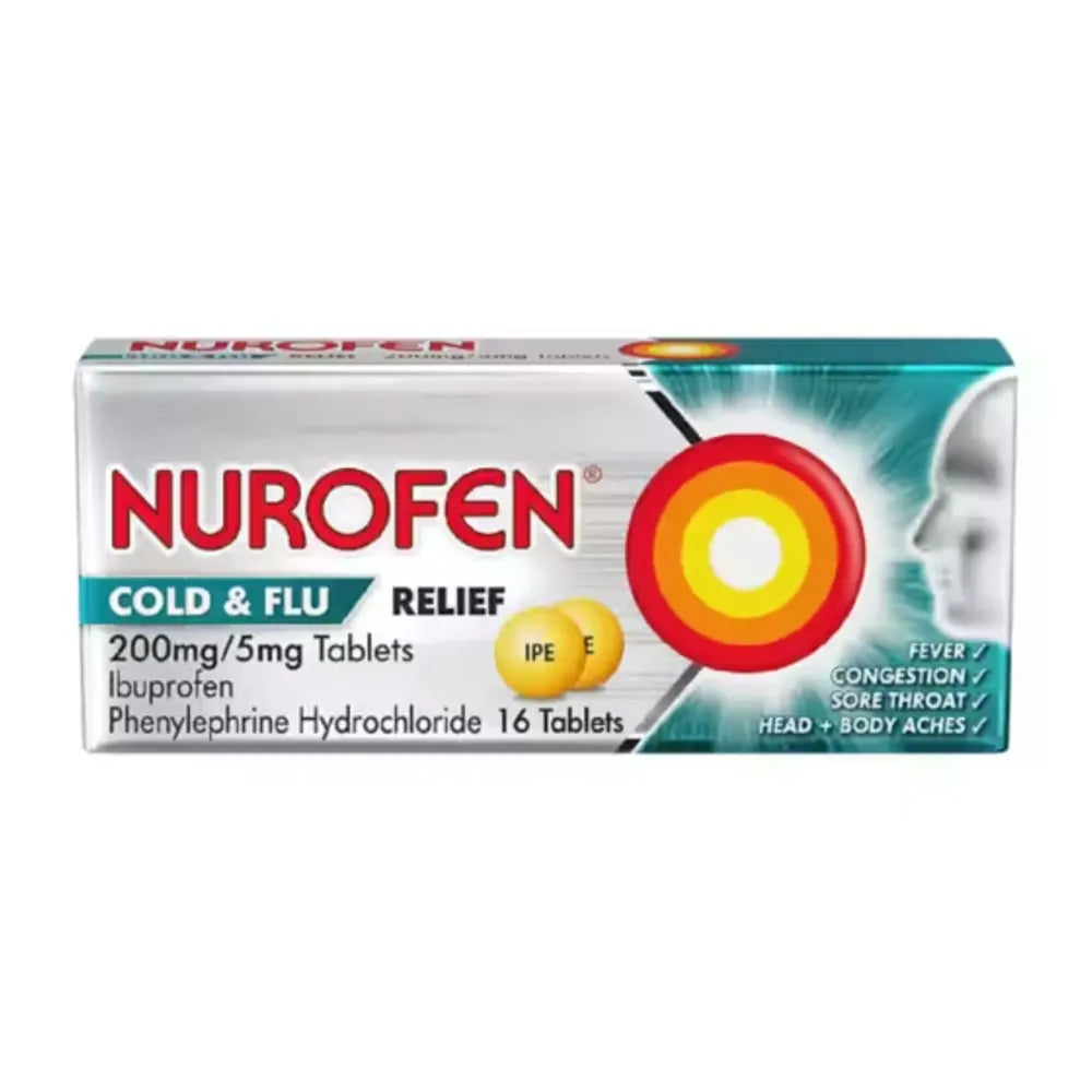 Nurofen Cold & Flu Relief 200/5mg Tablets x16