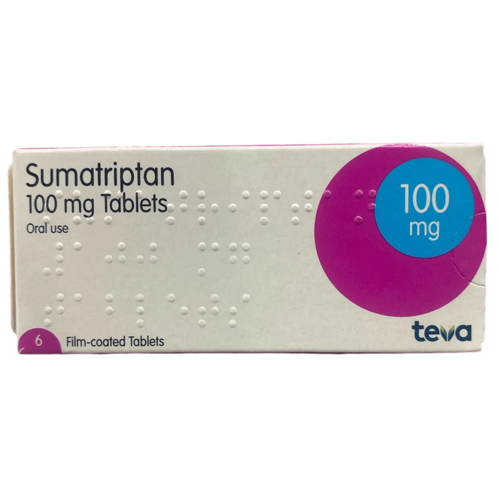 Sumatriptan Teva 100mg Tablets x6