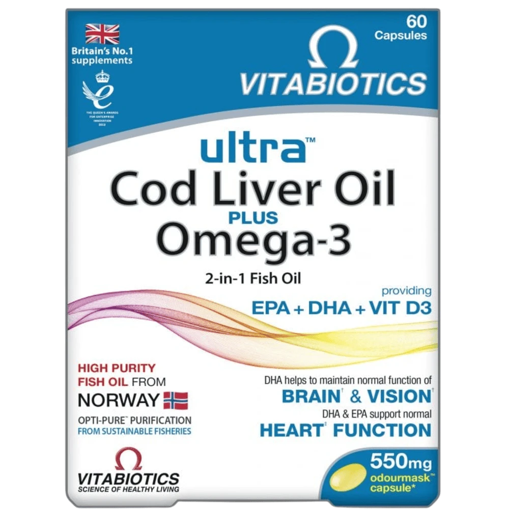 Vitabiotics Ultra Cod Liver Oil + Omega-3 2-In-1 x60