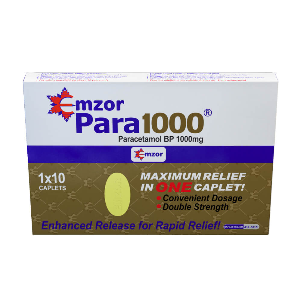 Emzor Para 1000 Caplets X 10